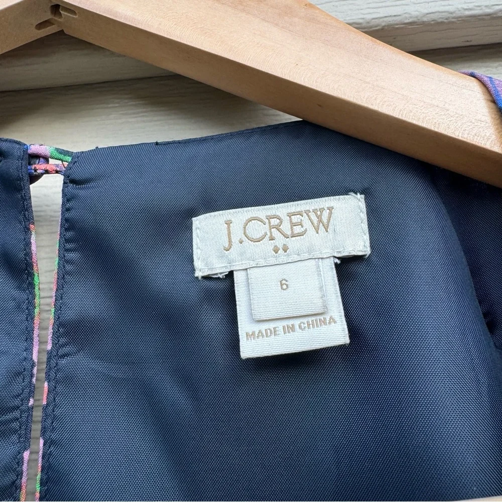 J Crew Navy Purple Floral print Dress Size 6